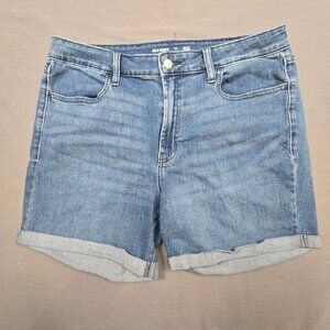 Old Navy Womens Wow High-Rise Denim Shorts Size 14 Blue Cotton Blend